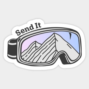 Sunset Mountain Ski Goggles | Send It Sticker